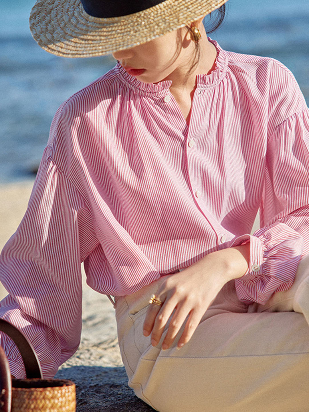Eleanor | Classic Crew Neck Striped Top