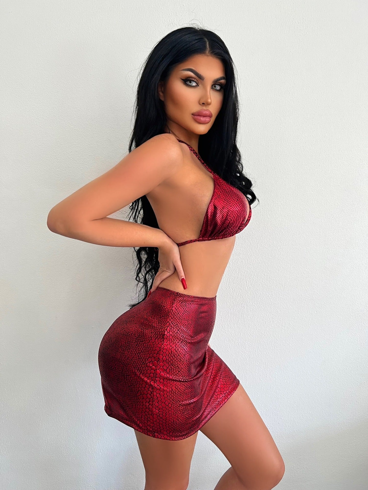Phoebe | Trendy 3-Piece Snake Print Swimwear