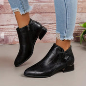 Elma | Elegant women's ankle boots with low heel