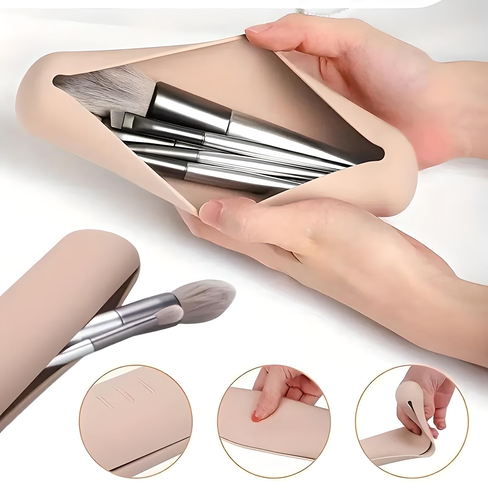Isla | 3-Piece Makeup Brush Case Set