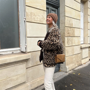 Leah | Jacket with an O-neck and leopard print-6