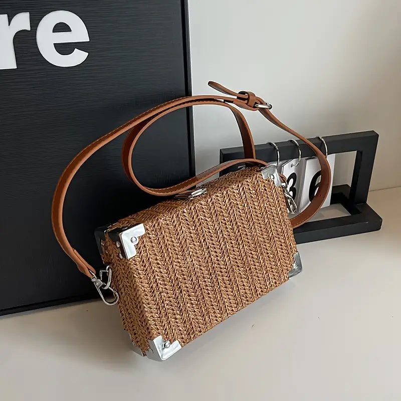 Rain | Trendy Crossbody Box Bag with Metallic Accents