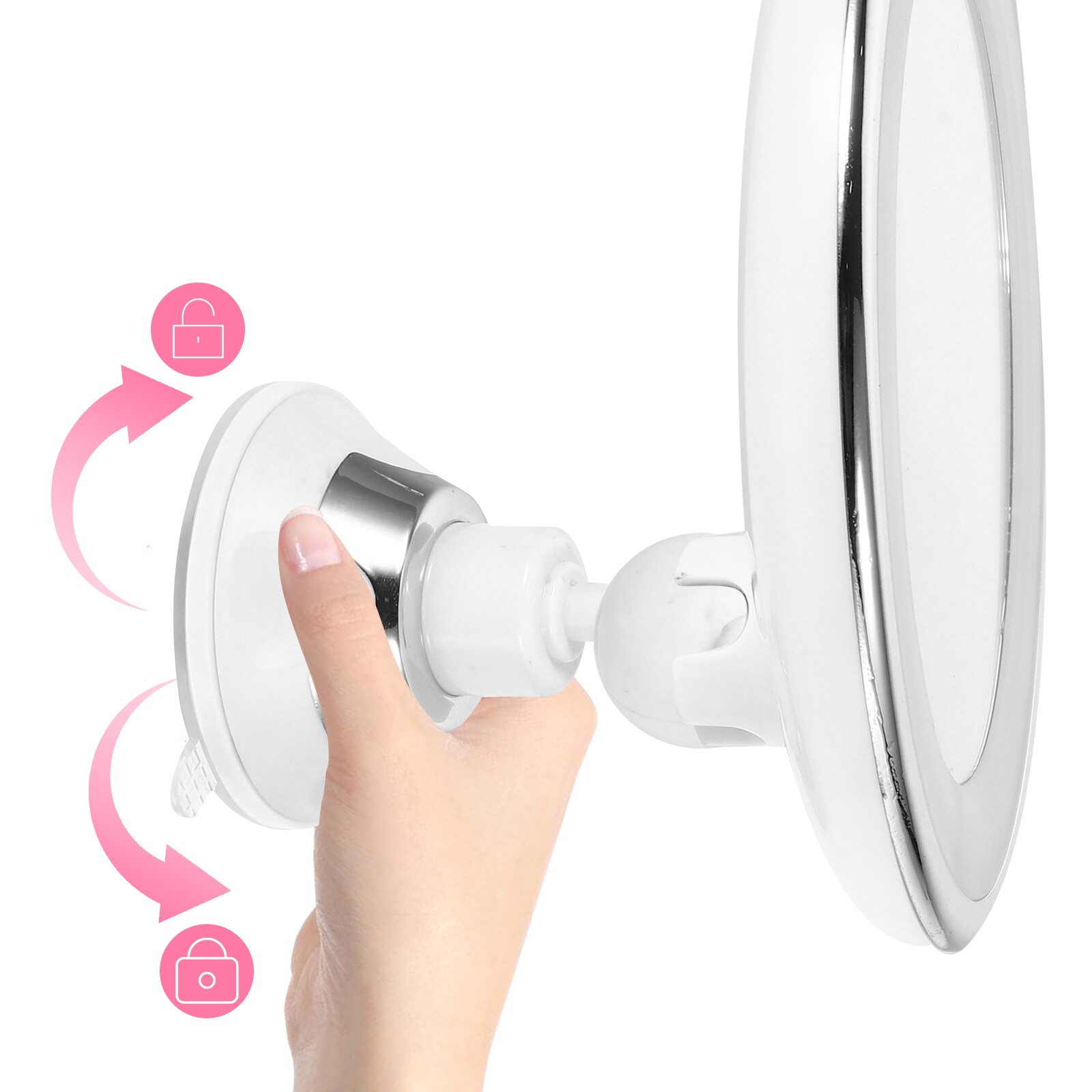 10x Magnifying LED Vanity Mirror 360° Rotation with Lights-5