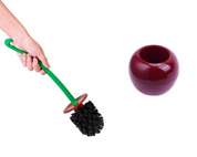 Cherry-shaped toilet brush with ergonomic handle