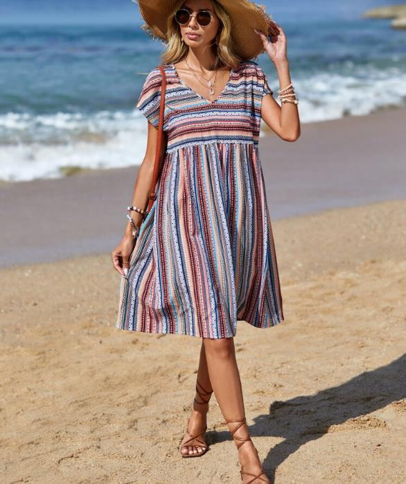 Lila |  Effortless Bohemian Style Mini Dress
