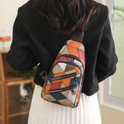 Nancy | Geometric Sling Bag with Multiple Zipper Pockets