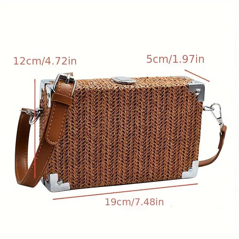 Rain | Trendy Crossbody Box Bag with Metallic Accents