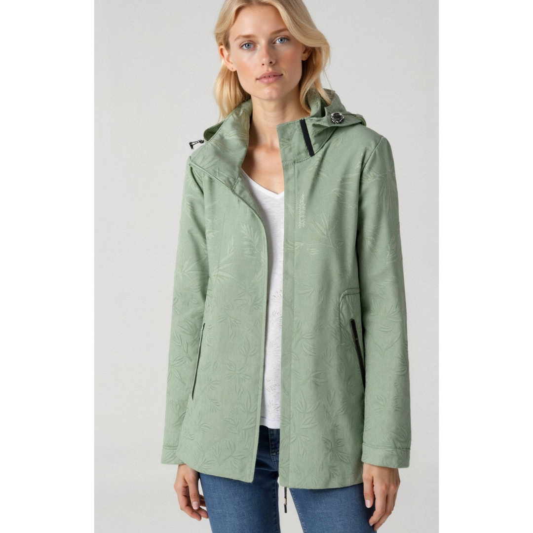 Women printed zipper winter jacket | Hood-3