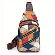 Nancy | Geometric Sling Bag with Multiple Zipper Pockets