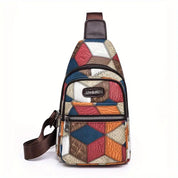 Nancy | Geometric Sling Bag with Multiple Zipper Pockets