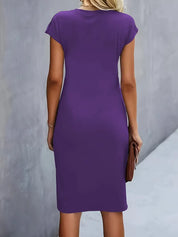 Aria | Flattering Fit Midi Dress with Front Knot Design