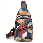 Nancy | Geometric Sling Bag with Multiple Zipper Pockets