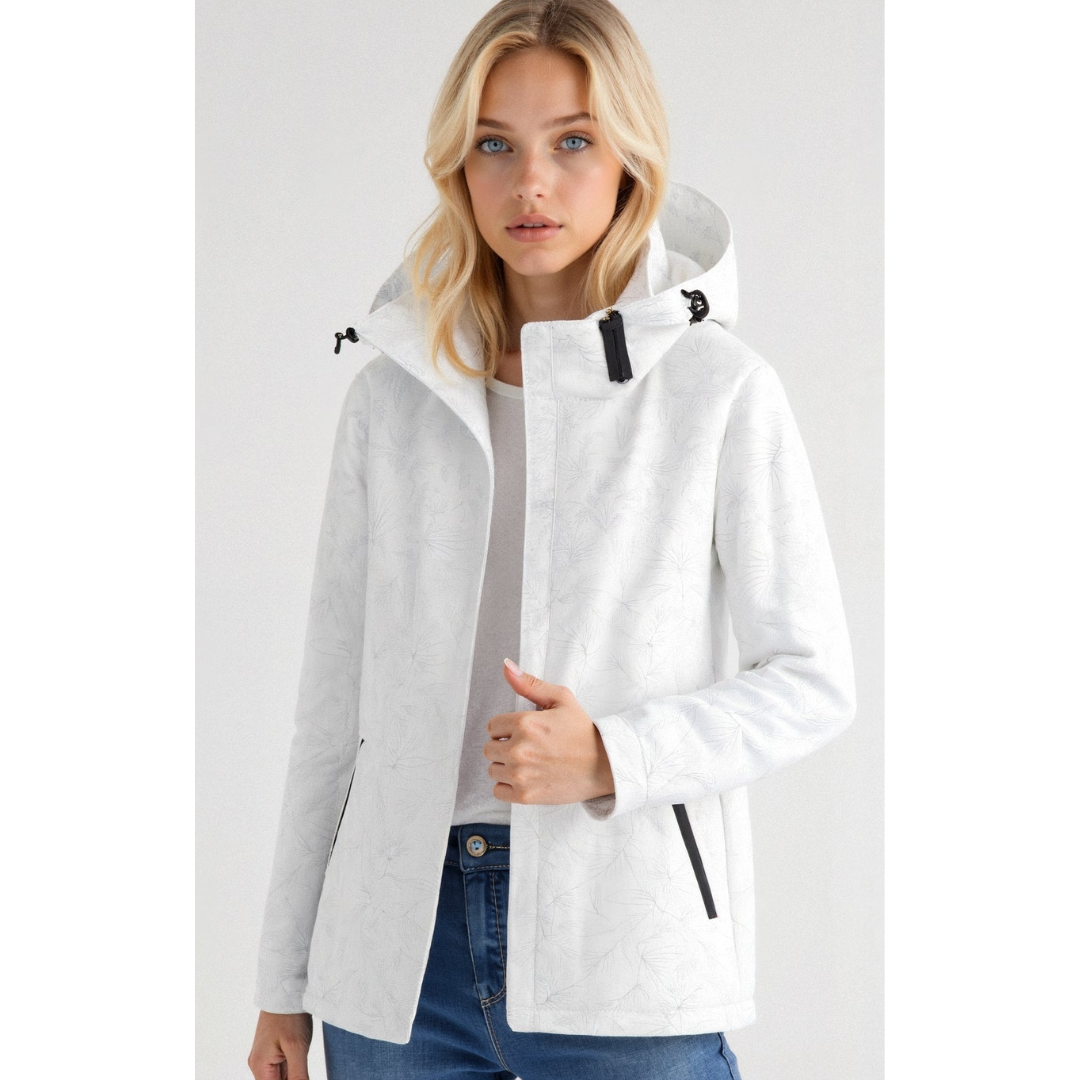 Women printed zipper winter jacket | Hood-5
