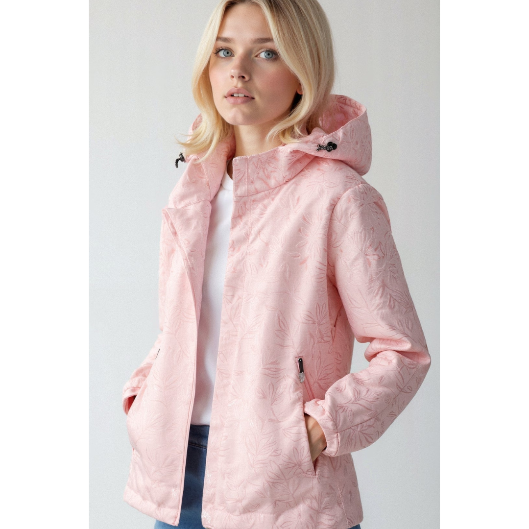 Women printed zipper winter jacket | Hood-6