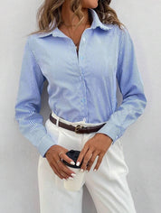 Marilyn | Stylish Striped Blue Blouse