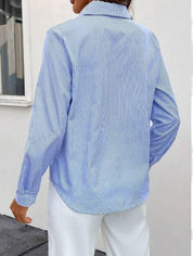 Marilyn | Stylish Striped Blue Blouse