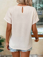 Laney | Women's plain lace T-shirt with batwing sleeves
