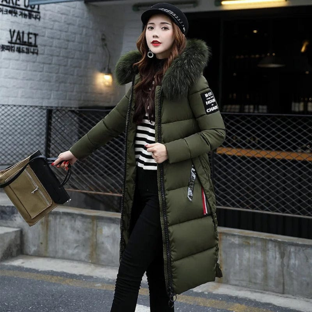 Women Long Winter Parka Jacket | Hood-2