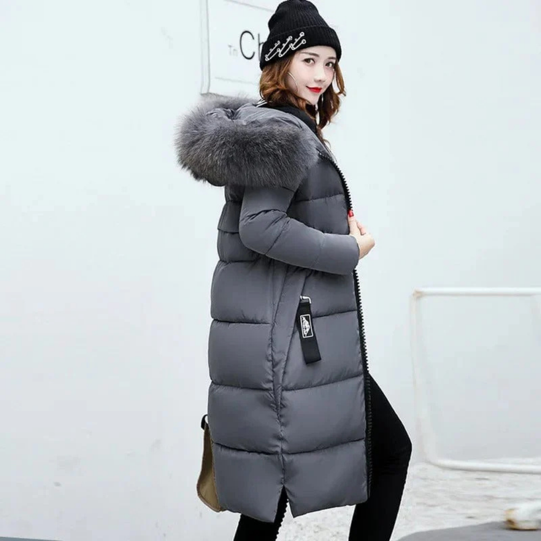 Women Long Winter Parka Jacket | Hood-3
