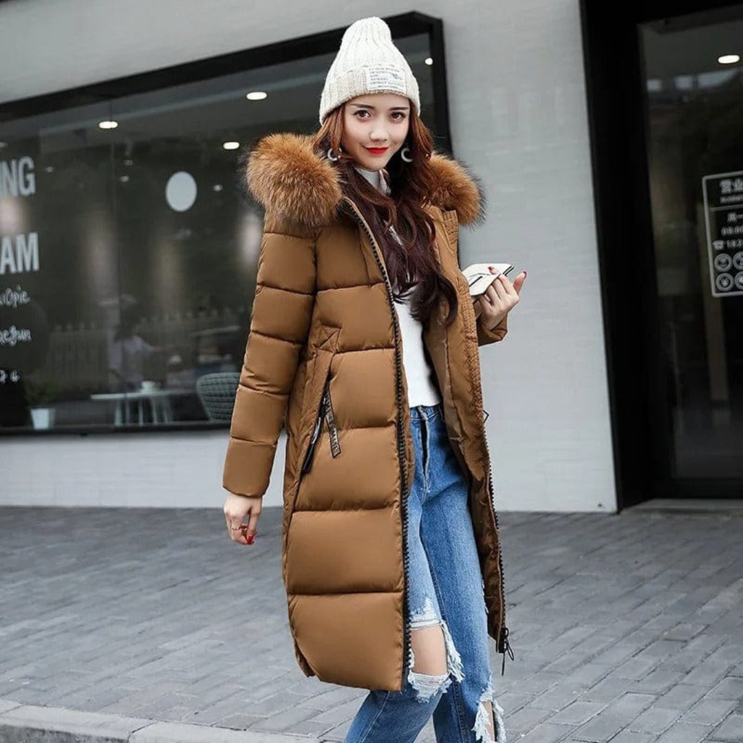 Women Long Winter Parka Jacket | Hood-4