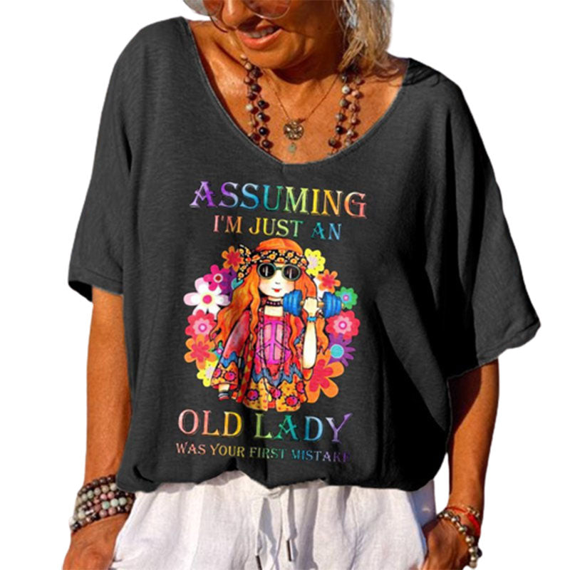 Clara | Stylish Printed V-neck Fun Shirt