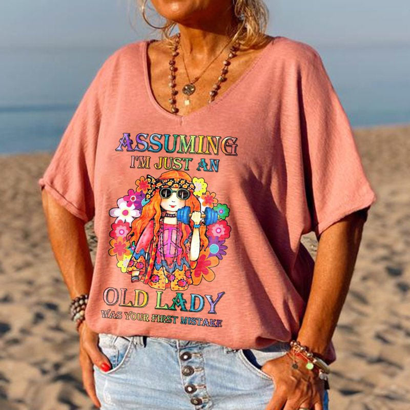 Clara | Stylish Printed V-neck Fun Shirt
