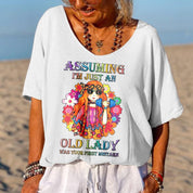 Clara | Stylish Printed V-neck Fun Shirt
