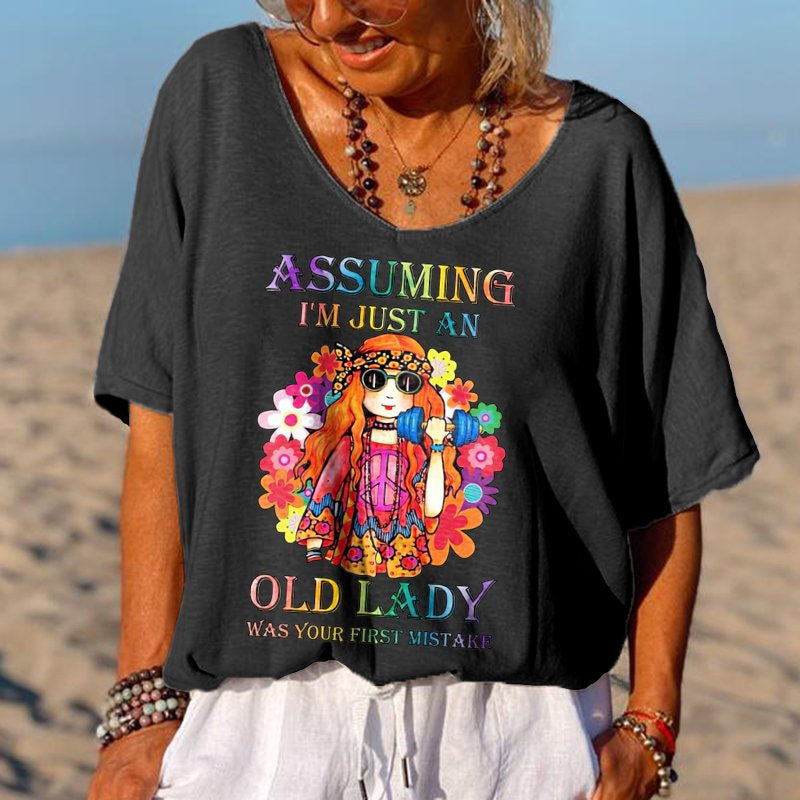 Clara | Stylish Printed V-neck Fun Shirt
