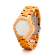 Digital wooden LED watch