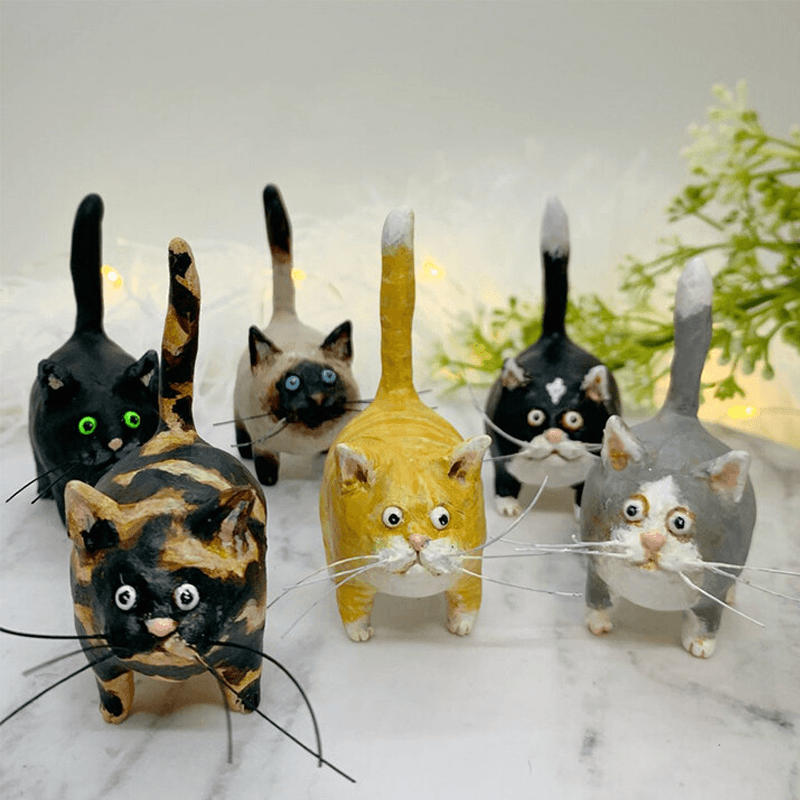 Unique Handmade Cats Christmas Ornament - Purrfect Holiday Pendants