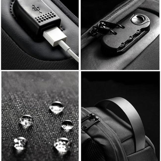 Cybil | Anti-Theft Crossbody Sling Bag with USB Charging Port