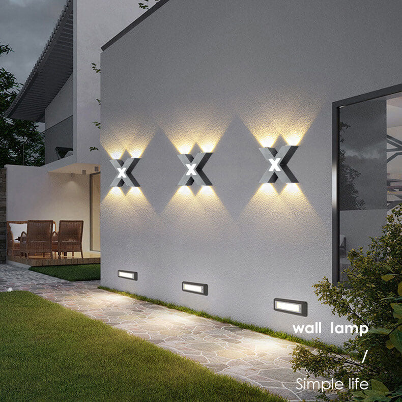 QuadBeam – Waterproof X-Shape LED Wall Light for Exterior Use-2