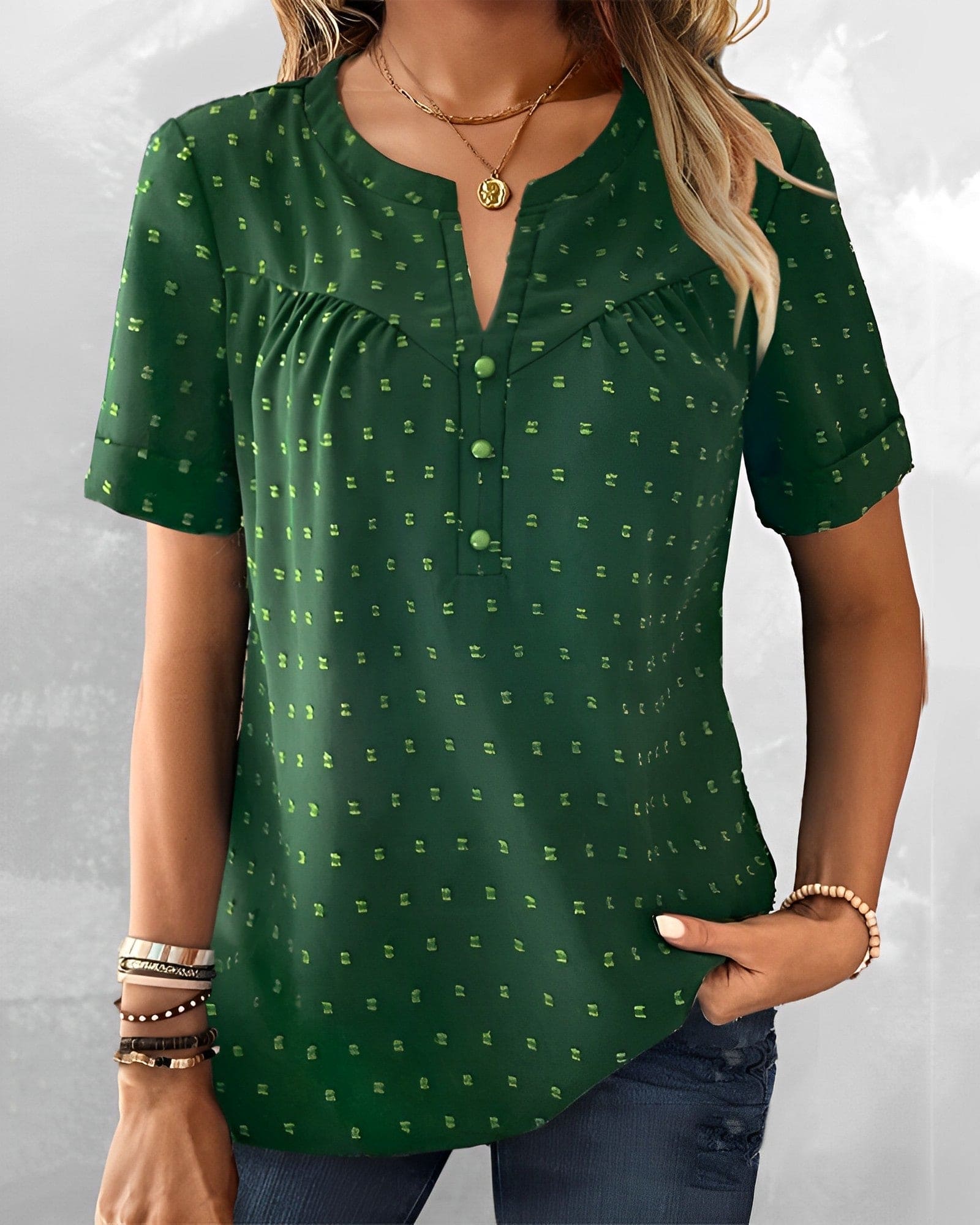 Shirt with V neck and buttons - Milou