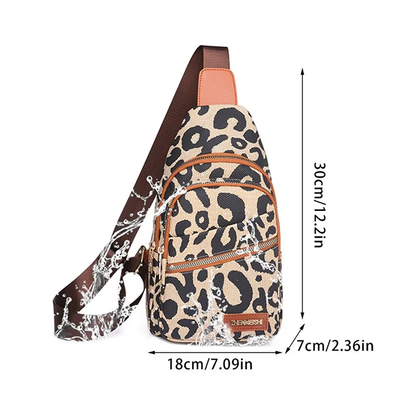 Katie | Chic Leopard Stylish Sling Bag with Multiple Compartments