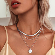 LumiCharm | Elegant Silver Triple Layer Necklace