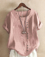 Kelly | Short-sleeved Blouse with Round Neckline