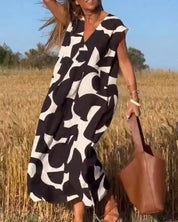 Clarice | V-neck Printed Maxi Dress