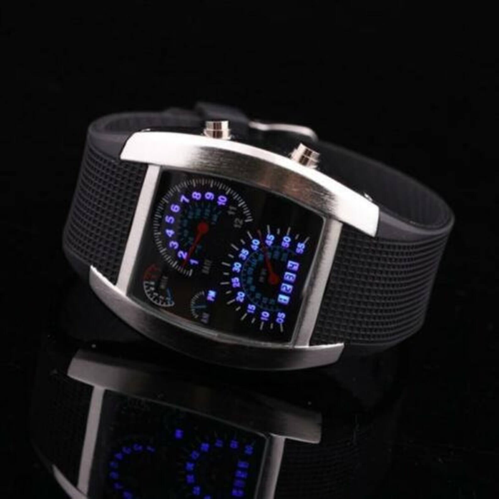 Men's speedometer LED watch