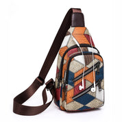 Nancy | Geometric Sling Bag with Multiple Zipper Pockets