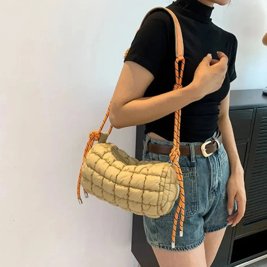 Ollie | Quilted Nylon Crossbody Messenger Travel Bag