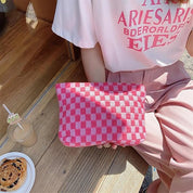 Ruthie | Checked Aesthetic Makeup Pouch