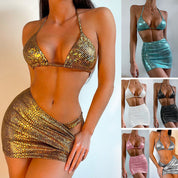 Phoebe | Trendy 3-Piece Snake Print Swimwear