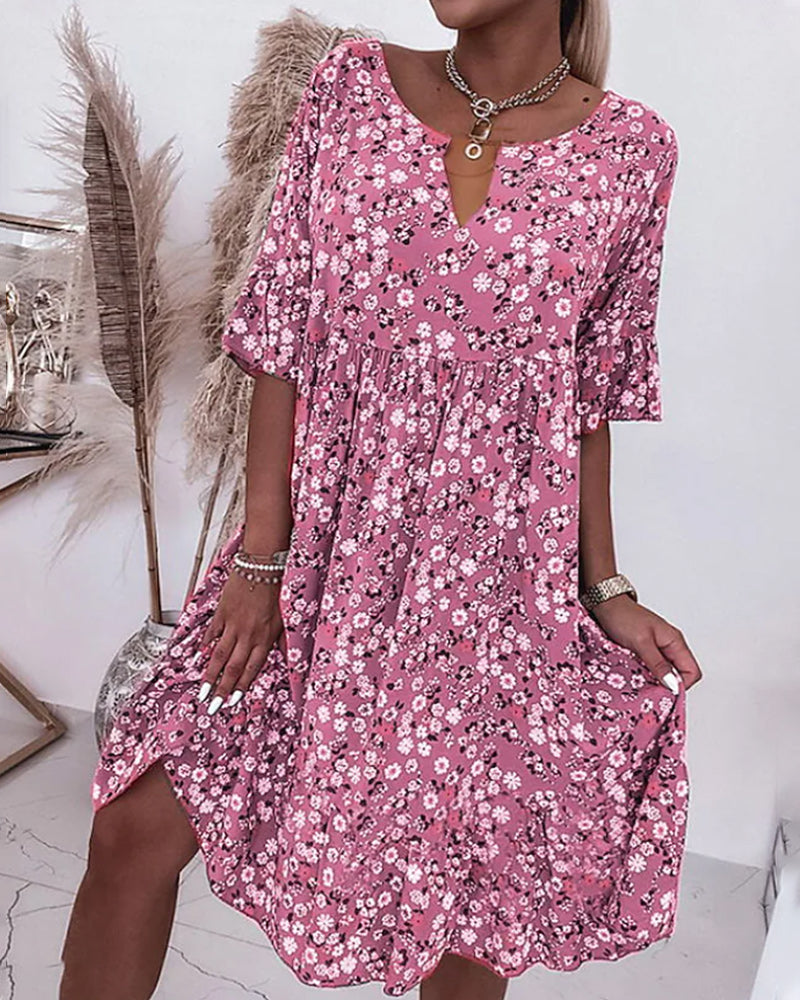 Denora | Floral Pattern Midi Dress