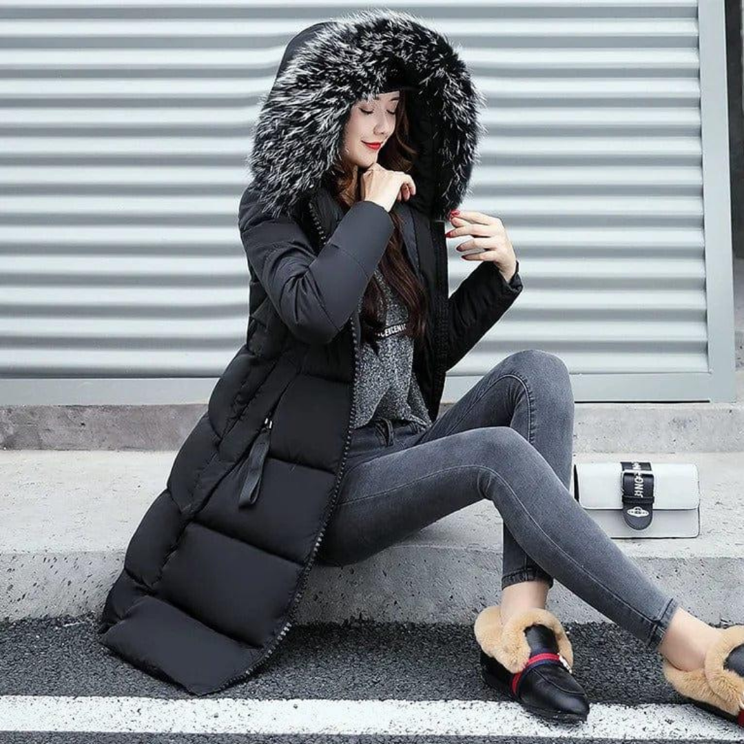 Women Long Winter Parka Jacket | Hood-5