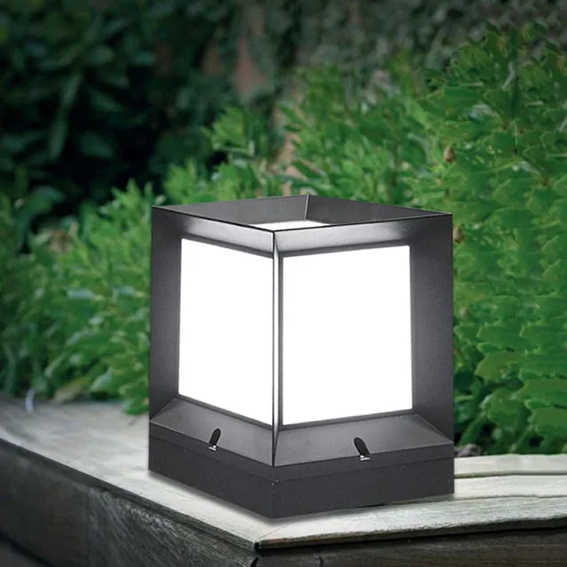 Modern Outdoor Lamp – Sleek Aluminum Cube Light Fixture for Garden, Terrace, and Pathway Illumination-2