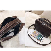 Skylar | Vintage Compact Handbag with Crossbody Strap