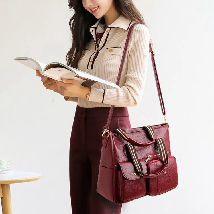Janice | Multi-Pocket Stylish Tote Bag with Adjustable Strap
