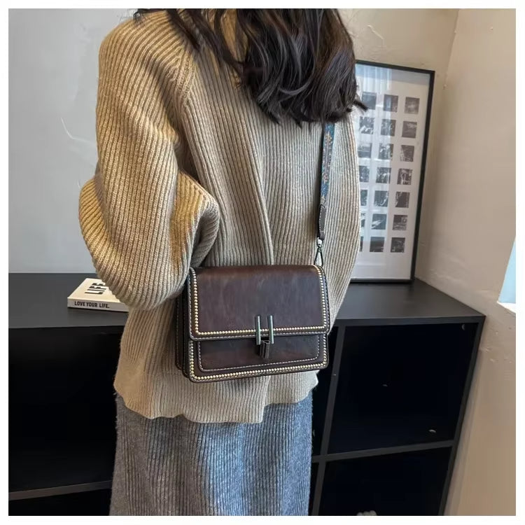 Maura | Elegant Square Crossbody Bag with Decorative Strap