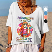Clara | Stylish Printed V-neck Fun Shirt