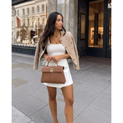 Women's button down the long -sleeved jacket | Short-3